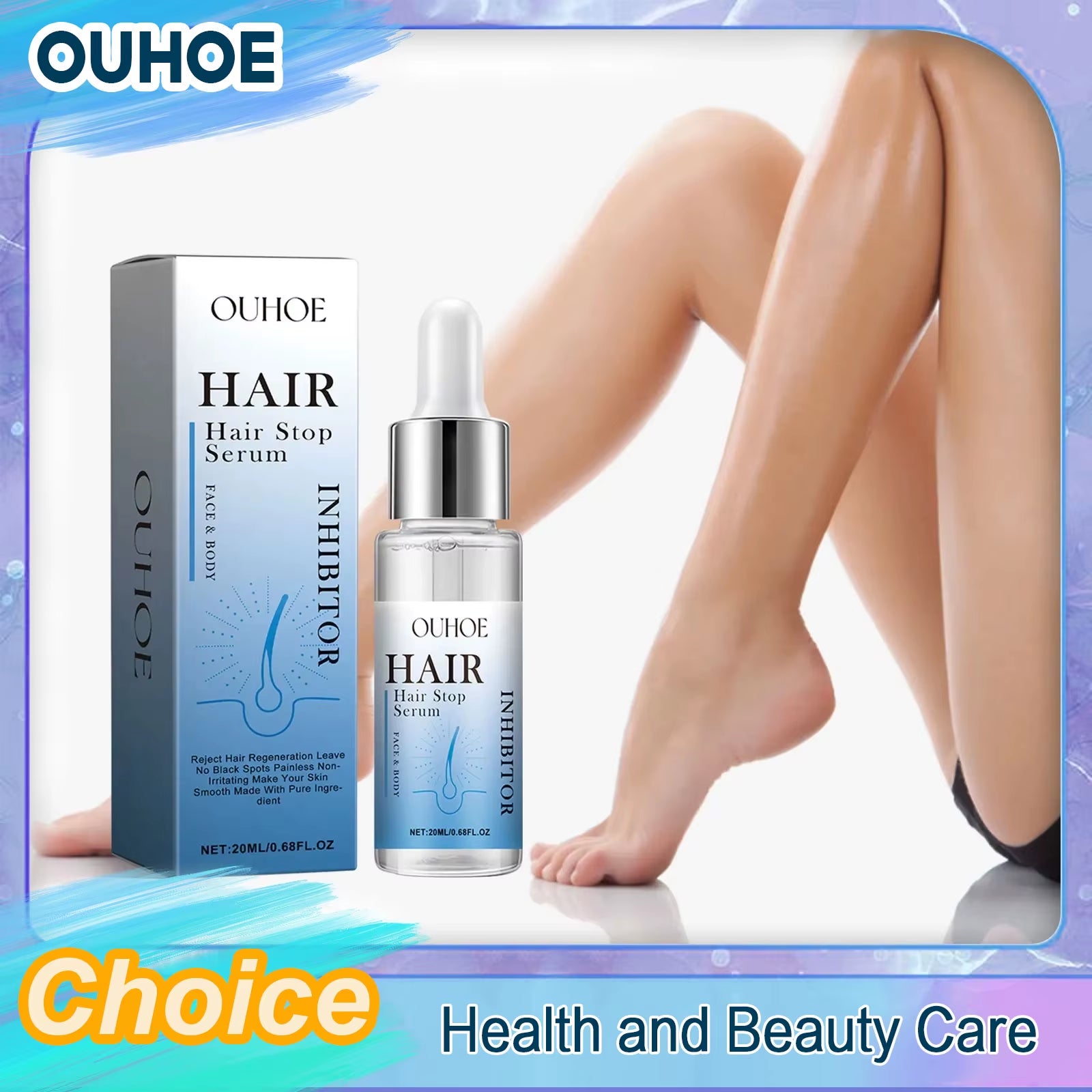 Permanent Hair Inhibiting Serum Stop Hair Growth Body Underarm Legs Arm Moisturize Wh-Itening Powerful Painless Depilatory Serum