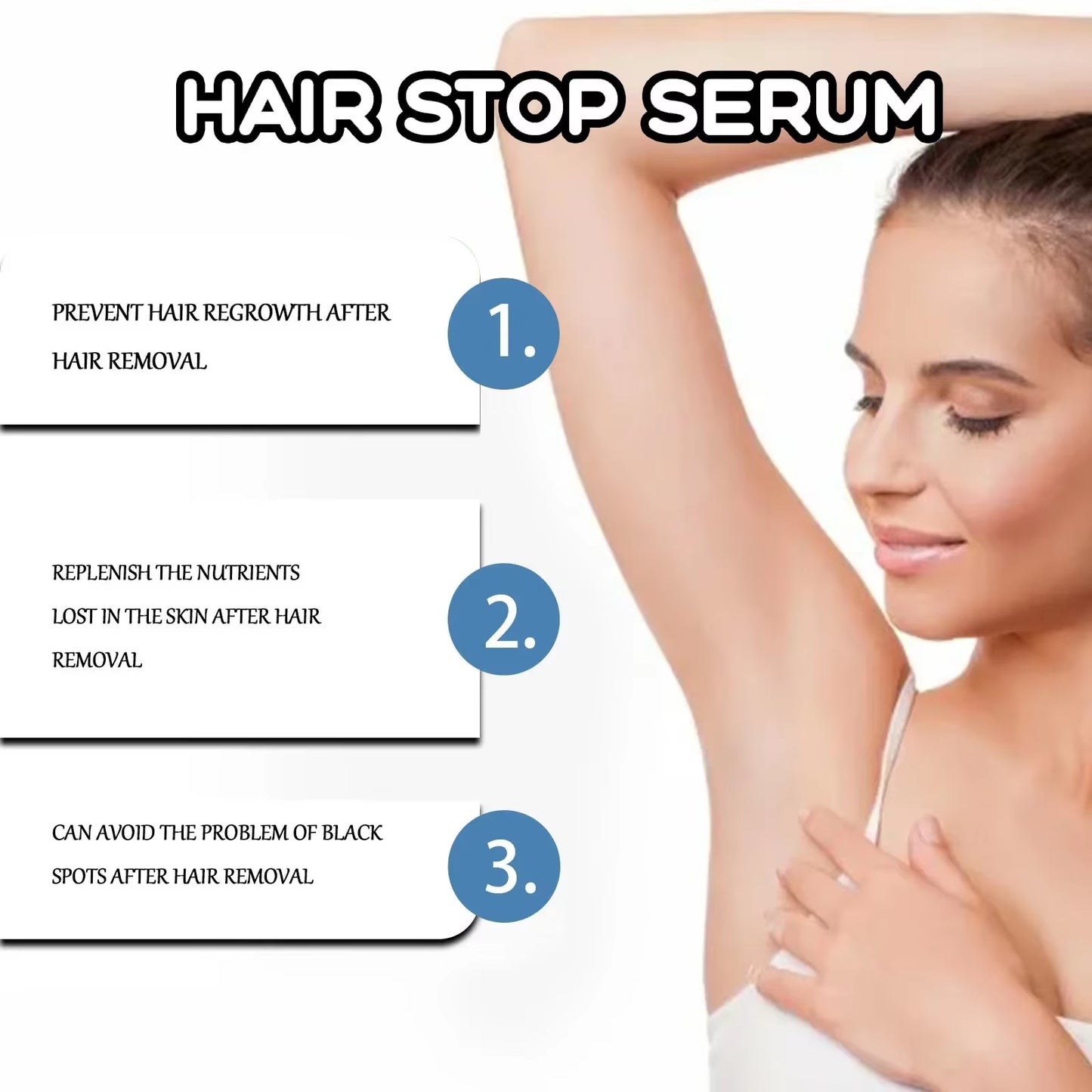 Permanent Hair Inhibiting Serum Stop Hair Growth Body Underarm Legs Arm Moisturize Wh-Itening Powerful Painless Depilatory Serum
